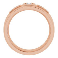 Charger l&#39;image dans la galerie, Bague pour homme en or rose 14K avec diamant 1/5 CTW
