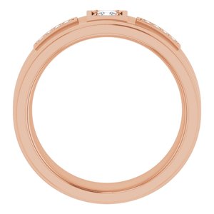 Bague pour homme en or rose 14K avec diamant 1/5 CTW