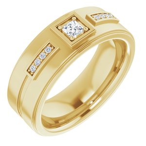 14K Yellow 1/5 CTW Diamond Men's Ring