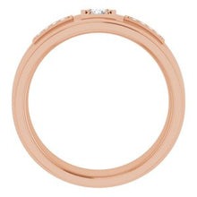 Charger l&#39;image dans la galerie, Bague pour homme en or rose 14K avec diamant 1/5 CTW

