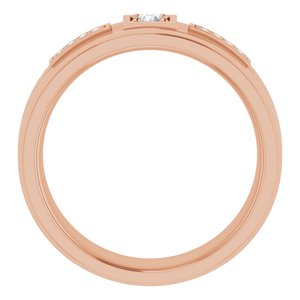 Bague pour homme en or rose 14K avec diamant 1/5 CTW