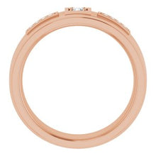 Charger l&#39;image dans la galerie, Bague pour homme en or rose 14K avec diamant 1/6 CTW

