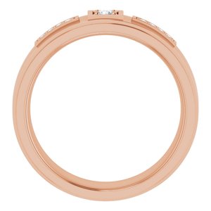 Bague pour homme en or rose 14K avec diamant 1/6 CTW