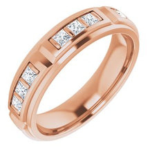 Load image into Gallery viewer, 14K Rose 2.25 mm Square Mens Ring Mounting
