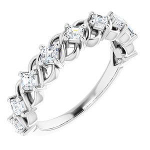 Bande d'anniversaire en diamant 14K blanc 5/8 CTW