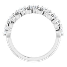 Charger l&#39;image dans la galerie, Bague anniversaire platine 3/4 CTW diamant
