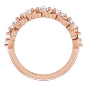 14K Rose 3/4 CTW Diamond Anniversary Band