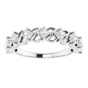 Bande d'anniversaire en diamant 14K blanc 5/8 CTW