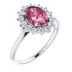 Platinum Pink Tourmaline & 3/8 CTW Diamond Ring