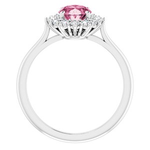 Platinum Pink Tourmaline & 3/8 CTW Diamond Ring