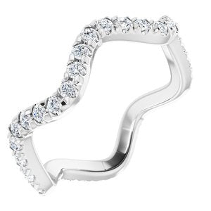 Platinum 1/2 CTW Diamond French-Set Eternity Band Taille 5.5