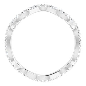 Platinum 1/2 CTW Diamond French-Set Eternity Band Taille 5.5