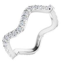 Load image into Gallery viewer, Platinum 1/2 CTW Diamond French Set Eternity Band Size 6
