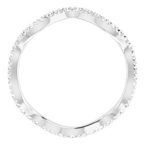 Platinum 5/8 CTW Diamond French Set Eternity Band Size 6.5