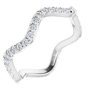 Platine 5/8 CTW Diamond French Set Eternity Band Taille 8