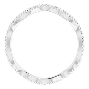 Platine 5/8 CTW Diamond French Set Eternity Band Taille 7,5