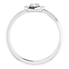 Load image into Gallery viewer, Sterling Silver 3 mm Round April Youth Star Birthstone Ring
