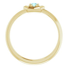 Charger l&#39;image dans la galerie, 14K Yellow 3 mm Round March Youth Star Birthstone Ring
