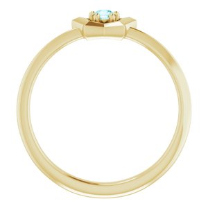 14K Yellow 3 mm Round December Youth Star Birthstone Ring