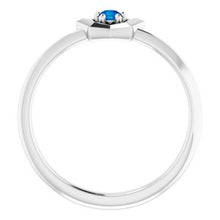 Load image into Gallery viewer, Sterling Silver 3 mm Round September Youth Star Birthstone Ring
