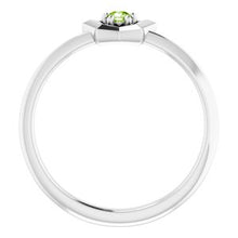 Load image into Gallery viewer, Sterling Silver 3 mm Round August Youth Star Birthstone Ring
