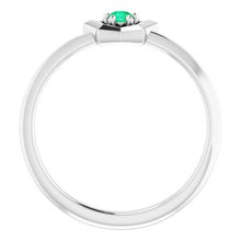 Load image into Gallery viewer, Sterling Silver 3 mm Round May Youth Star Birthstone Ring
