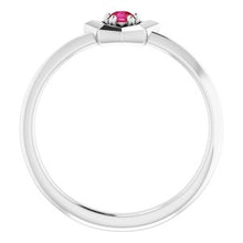 Load image into Gallery viewer, Sterling Silver 3 mm Round January Youth Star Birthstone Ring
