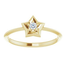 Load image into Gallery viewer, 14K Yellow 3 mm Round April Youth Star Birthstone Ring
