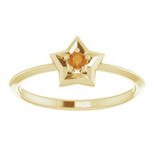 Load image into Gallery viewer, 14K Yellow 3 mm Round November Youth Star Birthstone Ring
