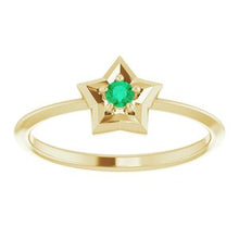Charger l&#39;image dans la galerie, 14K Yellow 3 mm Round May Youth Star Birthstone Ring
