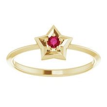 Load image into Gallery viewer, 14K Yellow 3 mm Round January Youth Star Birthstone Ring
