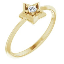 Load image into Gallery viewer, 14K Yellow 3 mm Round April Youth Star Birthstone Ring
