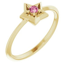 Load image into Gallery viewer, 14K Yellow 3 mm Round October Youth Star Birthstone Ring
