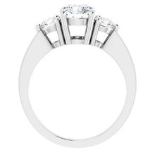 Charger l'image dans la galerie, Sterling Silver 6.5 mm Round Cubic Zirconia Three-Stone Ring Size 8
