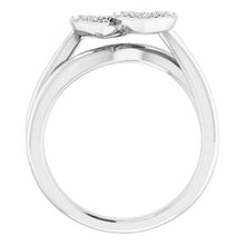 Load image into Gallery viewer, Sterling Silver Cubic Zirconia Pav√©  Double Heart Ring Size 5

