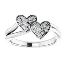 Load image into Gallery viewer, Pav√© Double Heart Ring
