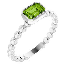 Charger l'image dans la galerie, Sterling Silver Peridot Stackable Family Ring
