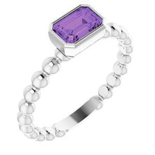 Charger l'image dans la galerie, Sterling Silver Amethyst Stackable Family Ring
