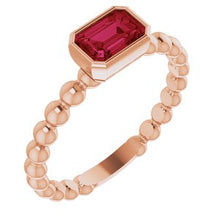 Charger l&#39;image dans la galerie, Bague de famille empilable rubis rose 14K
