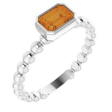 Load image into Gallery viewer, Sterling Silver Citrine Stackable Family Ring
