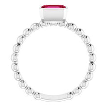 Load image into Gallery viewer, 14K White Ruby Stackable Family Ring
