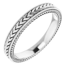 Charger l&#39;image dans la galerie, Sterling Silver 3 mm Wheat Pattern Band Size 7
