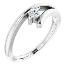 Load image into Gallery viewer, Sterling Silver 3.2 mm Cubic Zirconia Solitaire Ring Size 6
