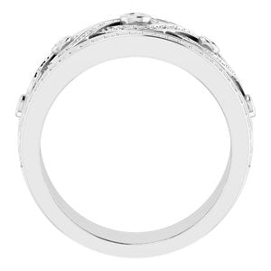 14K Blanc 5/8 CTW Diamant ajouré d'inspiration infini bande