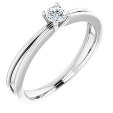 Load image into Gallery viewer, Sterling Silver 3.5 mm Round Cubic Zirconia Solitaire Ring Size 7
