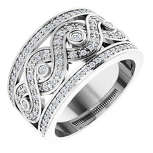 Charger l&#39;image dans la galerie, 14K Blanc 5/8 CTW Diamant ajouré d&#39;inspiration infini bande
