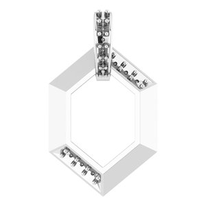 Sterling Silver 2-Stone Groups Family 16-18" Necklace Mounting