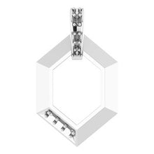 Load image into Gallery viewer, Sterling Silver 2-Stone Group Family 16-18&quot; Necklace Mounting
