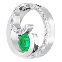 Load image into Gallery viewer, 14K White Emerald &amp; 1/4 CTW Diamond Pendant
