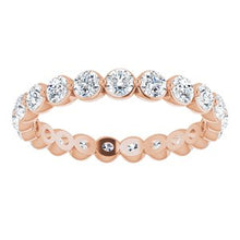 Load image into Gallery viewer, 14K Rose 1 1/4 CTW Diamond Eternity Band Size 5.5
